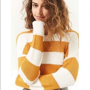 Stripped Ribbed Knit Sweater